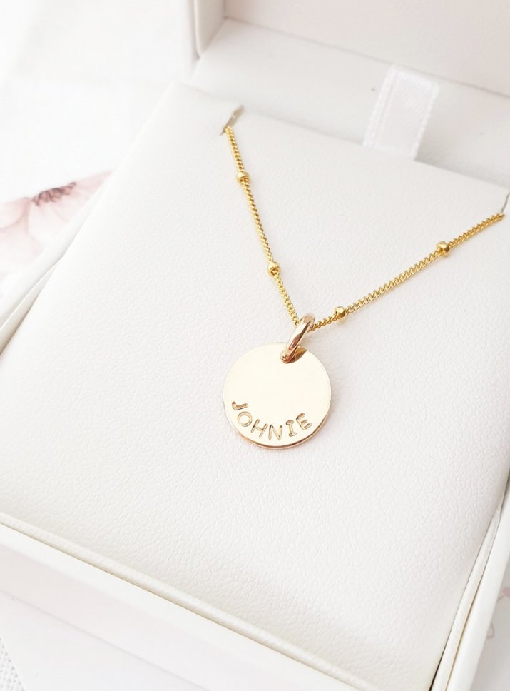 personalised disc necklace
