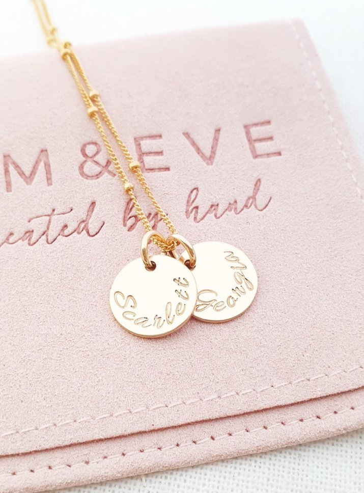 gold tiny disc necklace