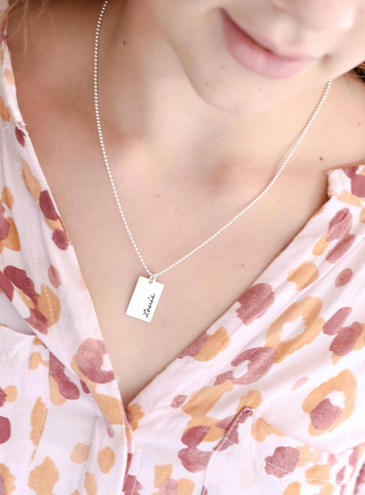 sterling tag necklace