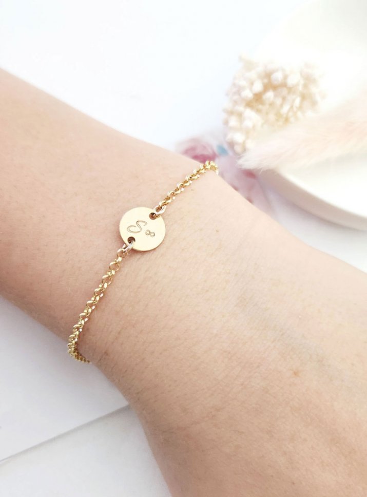 personalised gold bracelet for bridesmaid