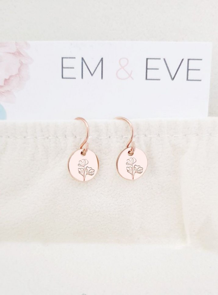 rose gold floral earrings
