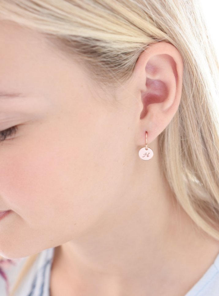 custom earrings rose gold