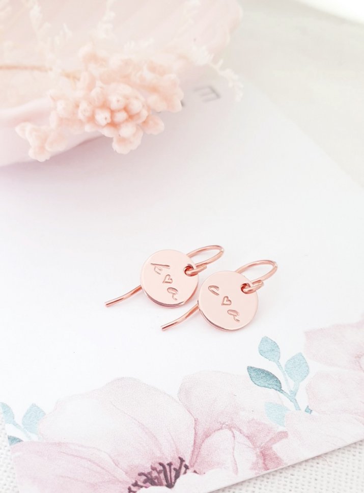 custom earrings rose gold