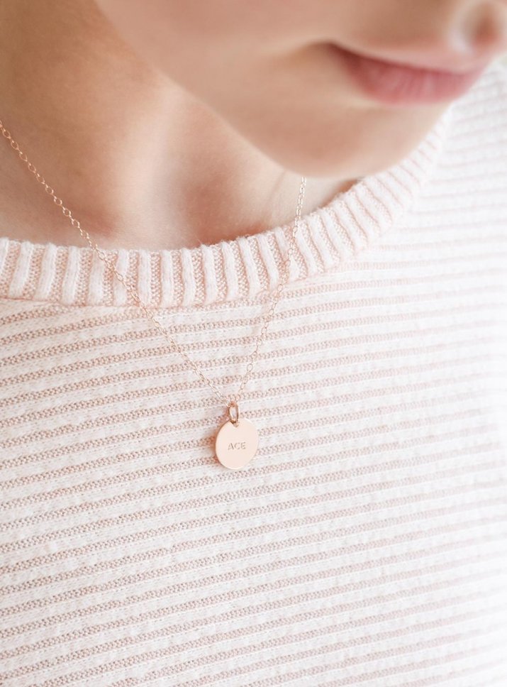 rose gold necklace with initials