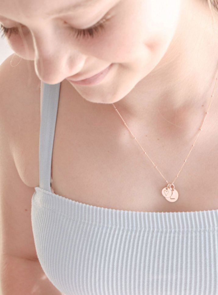 rainbow necklace rose gold